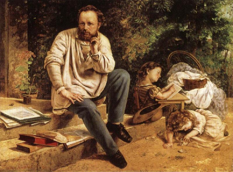 Gustave Courbet Pierre-joseph Prud'hon and His Children China oil painting art